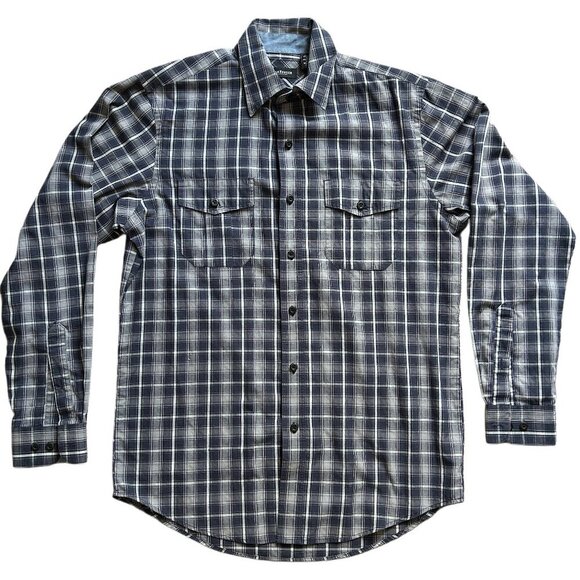 Van Huesen Blue White Plaid Button Down Long Sleeve Size Small - Picture 1 of 5